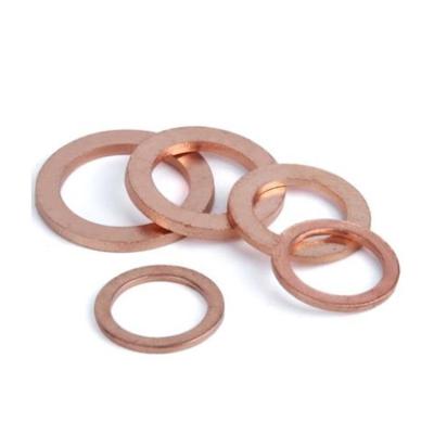 China Red Copper Seals Custom Large Flat Round Gasket for sale