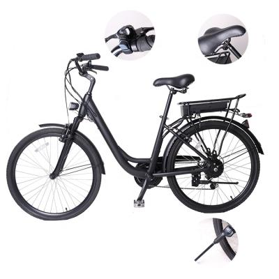 China Aluminum Alloy Lithium Battery Electric Bicycle Black Electric Touring Bike for sale