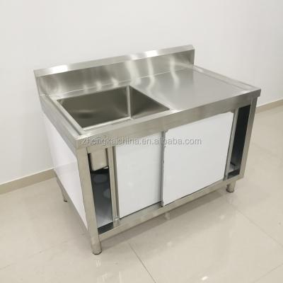 China Modern Commercial 304 Stainless Steel Kitchen Sink Cabinet for sale