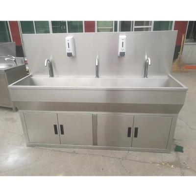 China With Door Commercial Stainless Steel Hospital Use Hand Wash Sink With Big Bowl And Cabinet for sale