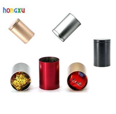 China Custom Small Herb Tin Canister Coffee Metal Empty Tea Canister Round Tea/Herb Tin Can for sale