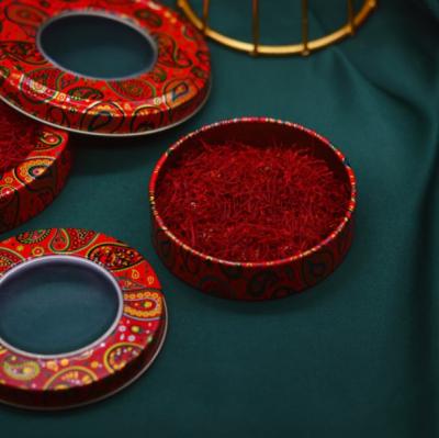 China Recycled Materials Custom 1g 2g 5g 10g New Design Blank Round Small Metal Packaging Tin Boxes For Saffron for sale