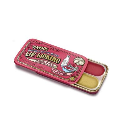 China Custom Recyclable Wholesale OEM Embossed Empty Rectangular Solid Metal Perfume Tin Sliding Mini Lip Balm Tin for sale