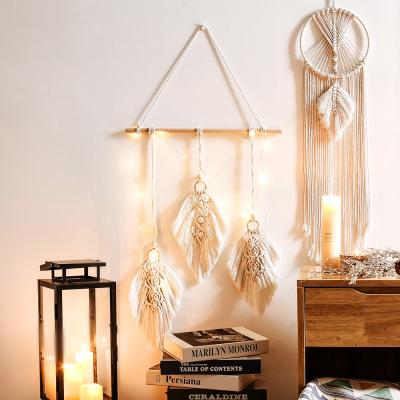 China Gift Handwoven Bohemian Wall Hanging Craft Living Room Decoration China Tapestry Catcher Leaf Tassel Dreamy Tapestry for sale