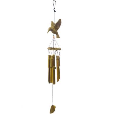 China Minimalist Outdoor Wooden Memorial Gift Sympathy Bamboo Wind Chimes of Grief with Deep Melody Hummingbird Bamboo Wind Chime for sale