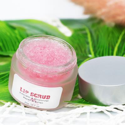 China Wholesale custom vegan 20g moisturizer korean organic natural exfoliator rose rose strawberry collagen lip care scrub jars cosmetics for sale