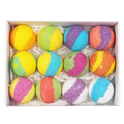 China Large Natural Organic Handmade Rainbow Bathbombs Christmas Gift Set Wholesale Home Spa, Bath Bomb for sale