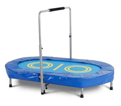 China Professional Mini Trampoline Double Trampoline Spring Plastic Kids Double Oval Jumping Trampoline for sale