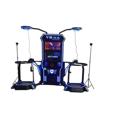 China Fiberglass With Metal 2023 Hot New Two Player Battle Standing Vr Equipment 360 Free Standing Vr Shooting Machine For Double Players for sale