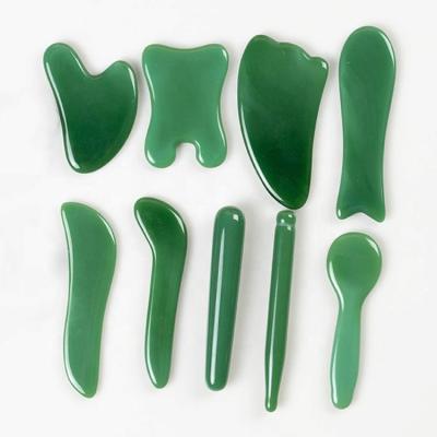 China Aventurine Body Set Jade Stone Roller Facial Gua Sha Massage Plants Jade Face Massage Roller And Anti Aging Gua Sha Jade Set for sale