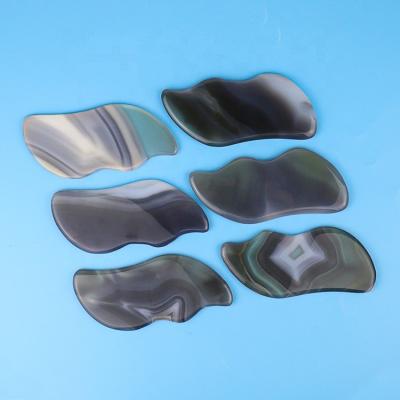 China New Body Shape Jade Stone Gua Sha Jade Facial Massage Scraping Tools For Face And Body Therapy Agate Guasha Anti Aging Board for sale