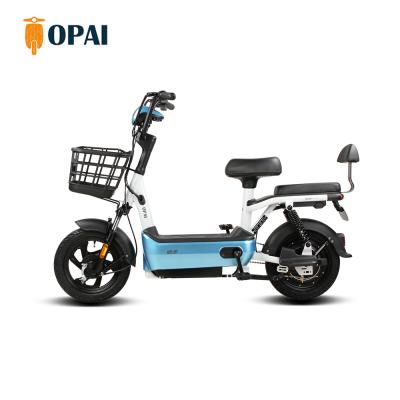 China OPAI 2021 Standard Popular New Design Electric Bike 48V 12ah/20ah Battery With Basket Brushless Electric Bicycles for sale