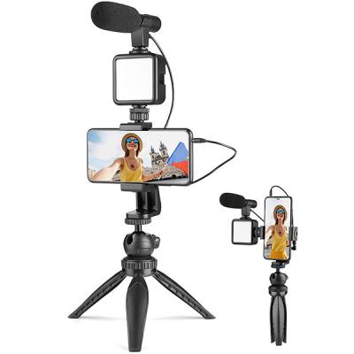 China ODM Multifunctional Live Stream Holder Mobile Phone Tripod Mount With LED Light for sale