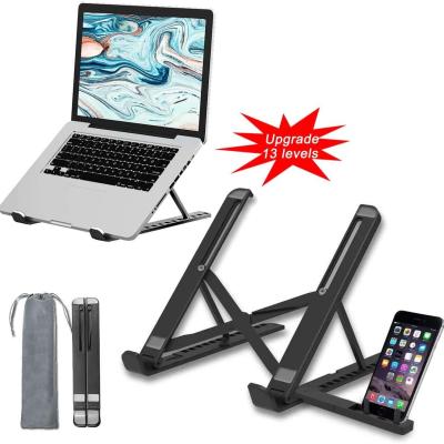 China Non Slip Height Adjustable Laptop Stand 245mm With Phone Holder for sale