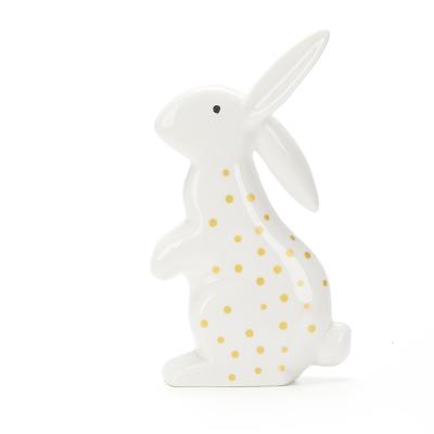 China Folk Art Easter Decoration For Home Decoration Crafts Or Gift Ceramic Rabbit for sale