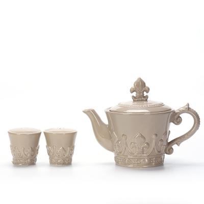 China Excellent Quality Ceramic Tea Set Funky Western Style Modern Porcelain Ceramic Teapot for sale