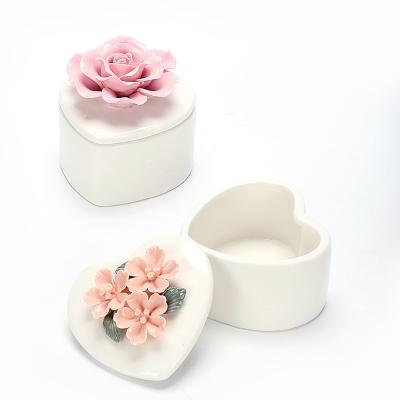 China Ceramic Vendor Recommendation 2020 Wedding Heart Ceramic Boxes For Jewelry for sale