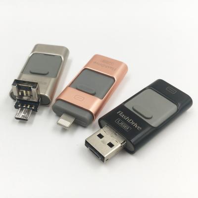 China Flash Pen 3 IN1 OTG USB Drive Disk OTG Device Memory Stick For IOS Android/PC for sale