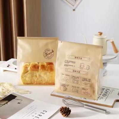 China Disposable Fresh Eight Toast Side Seal Paper Packaging Bag Bread Toast Wrapping Paper Bag for sale