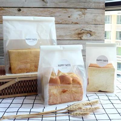 China Biodegradable Custom Clear Window Printing Food Grade Bread Toast Paper Packaging Plastic Bags for sale