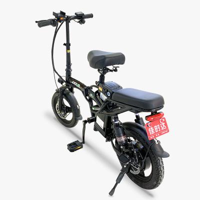 China Steel fat tire 14 inch mini fat tire cheap electric folding bikes small portable lithium bicycle for sale