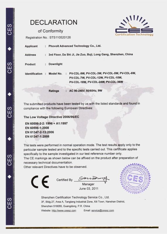 CE-LVD - Phovolt Advanced Technology Co. Limited