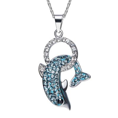 China Fashion/Animal Silver 925 Sterling Silver Cute Dolphin Jewelry Pendant Necklace Wholesale Elegant/Trendy for sale