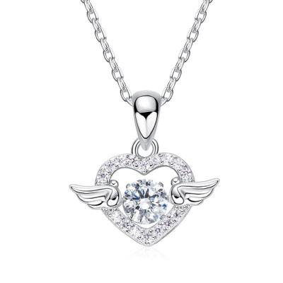 China Fashion/Elegant/Trendy Crystals Angel Wings Sterling Silver Women Necklace Costume Jewelry S925 for sale