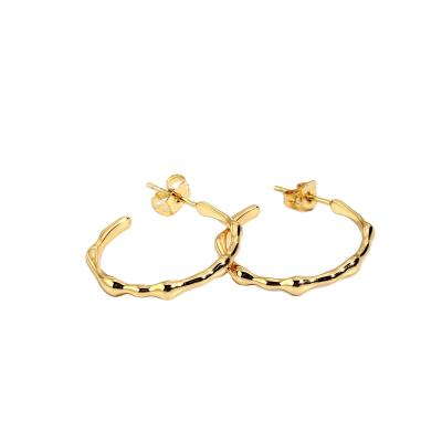 China CLASSIC Korean Style Copper Gold Plated Irregular Round Circles Statement Earring Jewelry For Woman 2021 for sale