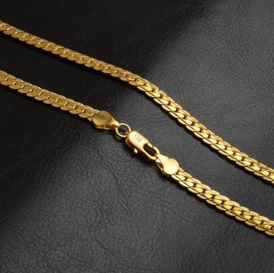 China FASHIONABLE Unisex 5mm Snake Link Chain Lobster Clasp Collares Flat Necklaces For Women Men Fashion Necklace Jewelry for sale