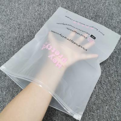 China Recyclable Wholesale Matte Frosted T-shirt Plastic Garment Bag EVA Plastic Poly Zipper Bag For Clothes for sale