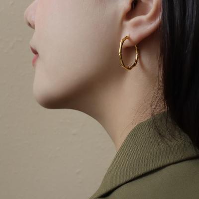 China FASHIONABLE Custom High End Quality 14K 18K Gold Plated Round Earrings Circle Jewelry Long Earrings For Girls for sale