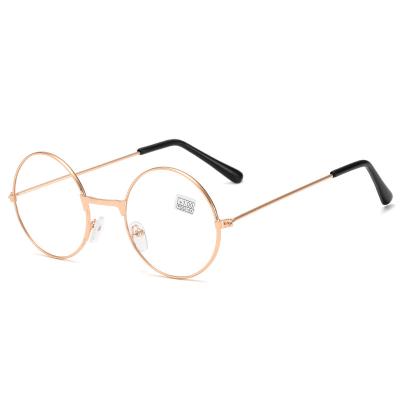 China Retro Prince Retractable Finish Presbyopic Round Frame Glass New Metal Presbyopic Glasses For Old Factory Wholesale for sale