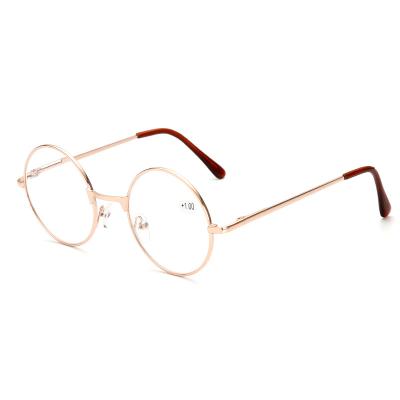 China New Retro Metal Spring Reading Glasses Retractable Round Legs Unisex Reading Glasses, for sale