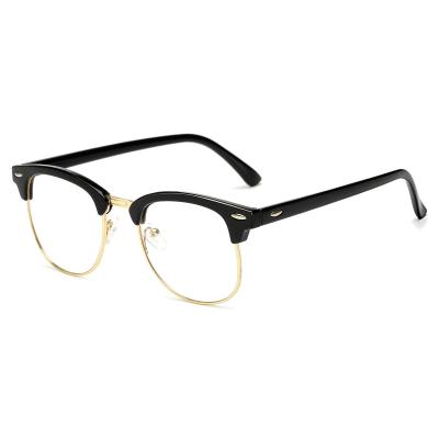 China Fashionable Frame Light Atmospheric Anti-blue Glass Glass Half Frame 975 Metal Glass Plates Fashion Sunglasses for sale