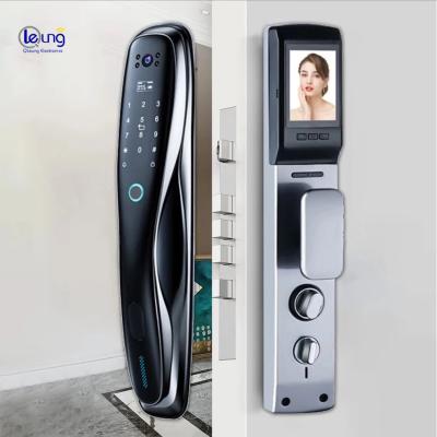 China Apartment High Security WiFi Auto Smart Fingerprint Locks Hole Recognition Password Card Key Biometric Smart Home Door Lock for sale