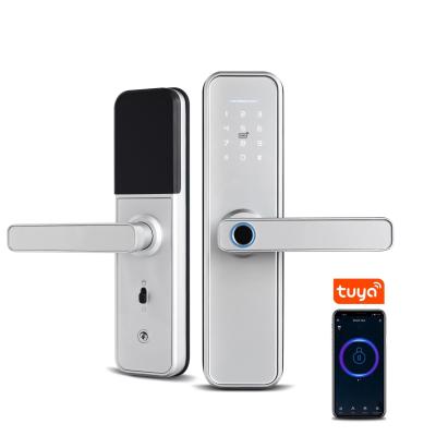 China TuyaSmart Apartment TuyaSmart APP Fingerprint WiFi APP Digital Door Lock Master Card Password Key Card Biometric Smart Home Door Lock for sale