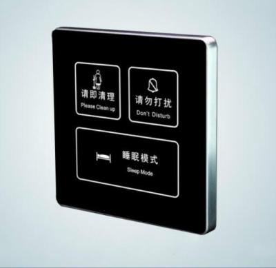 China Hotel Size Quality Customized Wall Touch Switch Hotel Electronic Touch Switch With DND Crystal Glass Panel Hotel Doorbell System for sale