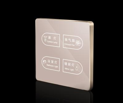 China Electronic Hotel Doorbell System Lamp Switch Crystal Glass Panel Wall Touch Hotel Doorbell Switch DND Touch Switch for sale