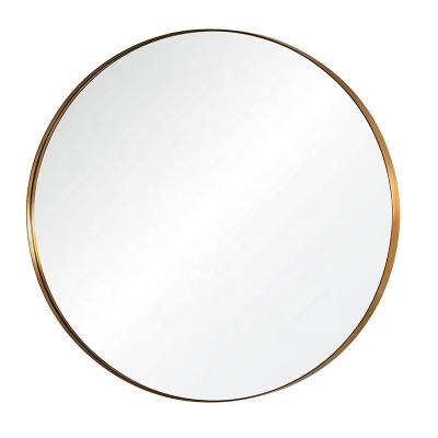 China Living Room Contemporary Luxury Design Metal Wall Mounted Decorative Gold Large Round Stainless Steel Frame Wall Mirror For Living Room for sale