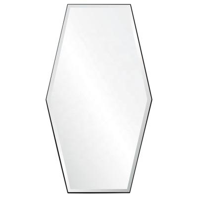 China Hexagon Stainless Steel Decor Designer Furniture Modern Stylish Modern Living Room Wall Mirror for sale