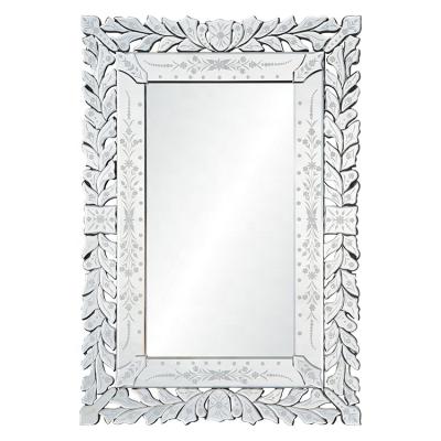 China Big silver clear hot sale elxquisite mirror rectangle mirror silver for decor for sale