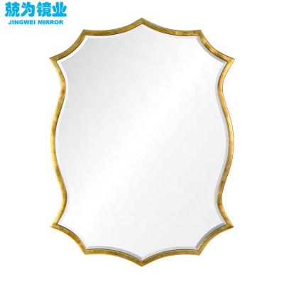 China Modern Stylish Wrought Iron Design Metal Irregular Shape Decoration Sight Wall Mirror for sale