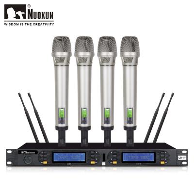 China Handheld Microphone Professional UHF Four Channel Handheld Wireless Microphone for sale