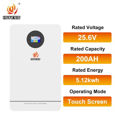 China 25.6V 200Ah 5.12Kwh Home Energy Storage Battery Pack Lifepo4 Lithium Ion Battery for sale