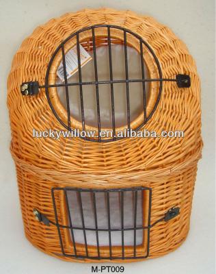 China Exquisite and durable sustainable pet wicker cage, wicker cat carrier for sale