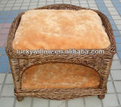 China Viable wicker pet house/wicker cat cage/wicker pet bed and wicker kennel for sale