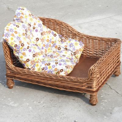 China Viable Natural Oval Wicker Dog Bed Basket for sale