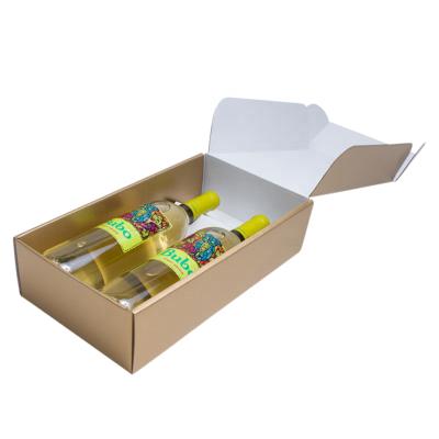 China Custom Wholesale Single Recycled Materials Wine Beer Glass Two Piece Bottles 3 6 12 Set Cardboard Kraft Paper Box for sale