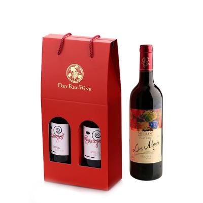 China Recycled Materials Logo Recycled Materials Printing Corrugated Custom Red Wine Gift Packing Box for sale